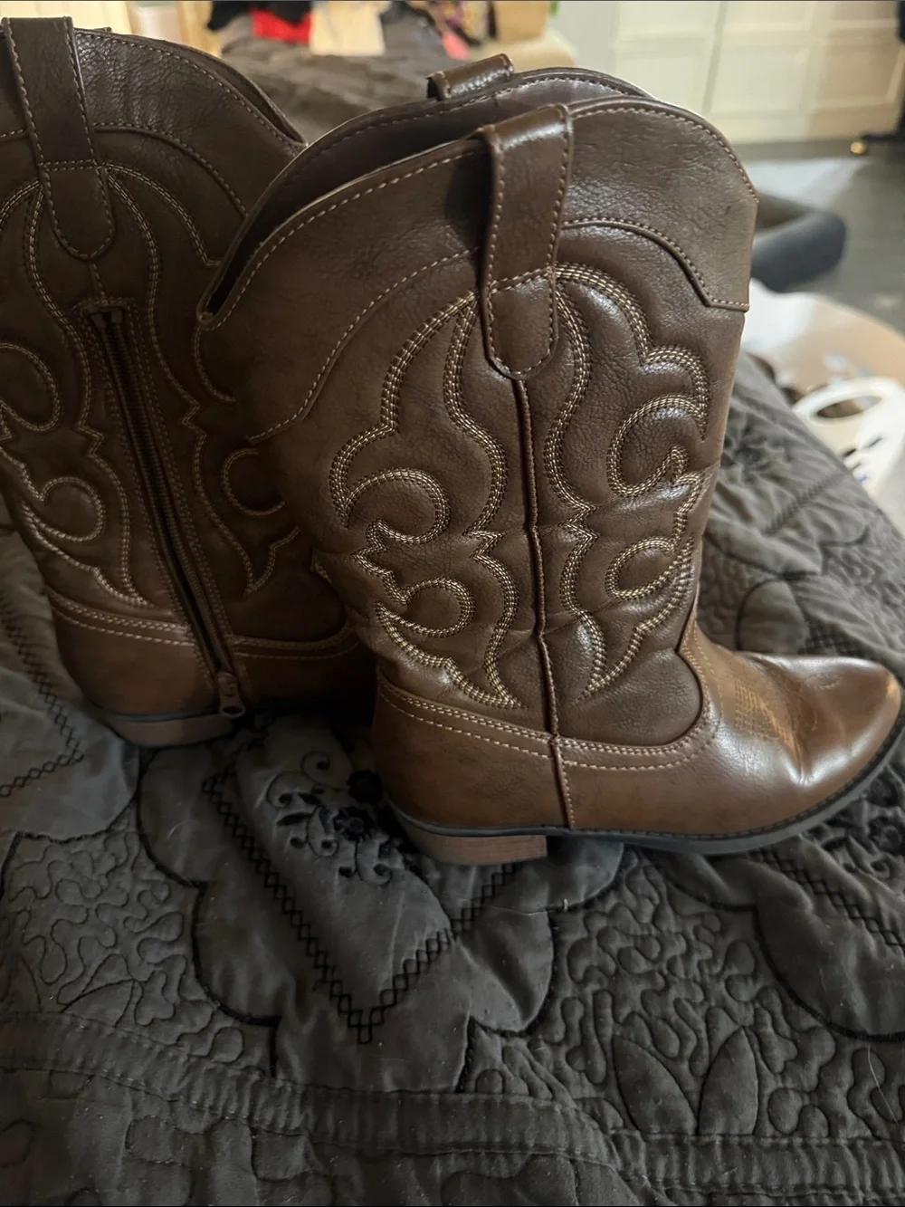Cat & Jack Brown Kids Western Cowboy Boots